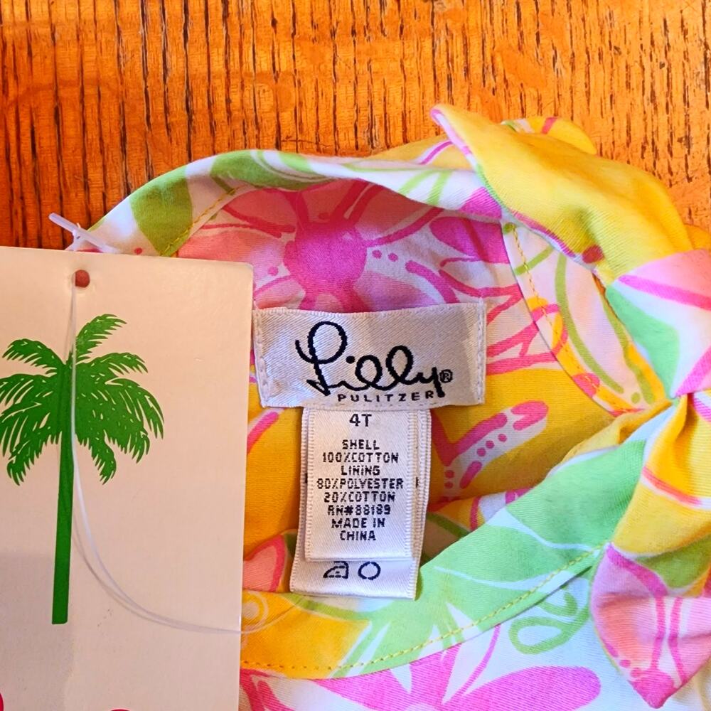 Vintage 2000s Lilly Pulitzer 4T Elephant Bow Dress NWT - Picture 4 of 6